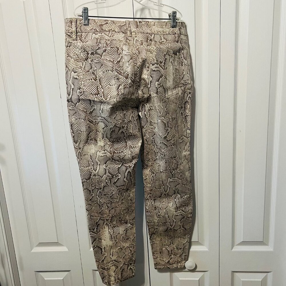 White House Black Market-Women's Snake Skin Print-High Rise Ankle Pants-Stretch - Picture 8 of 16